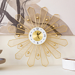 Часы настенные из металла в виде солнца с белым циферблатом Mirror Tower Clock варинант исполнения - 4 | Loft Concept в Москве