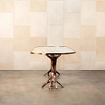 Обеденный стол с фигурным декором бронзового цвета Dichotomy racetrack варинант исполнения - 4 | Loft Concept в Москве