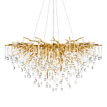 Люстра подвесная с прозрачными стеклянными подвесками в форме капель Диаметр 100 см Droplet Chandelier варинант исполнения - 1 | Loft Concept в Москве