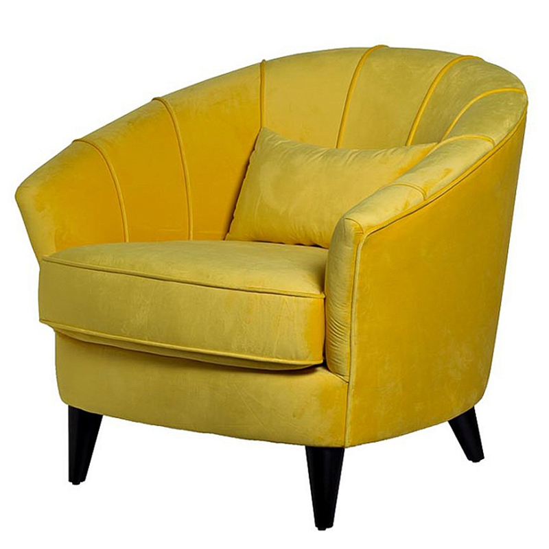 Amour Curved Back Velvet Chair Yellow    | Loft Concept 