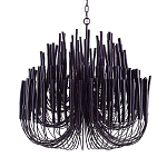 Люстра черная с несколькими ярусами деревянных палочек Bright Wooden Chandelier варинант исполнения - 9 | Loft Concept в Москве