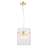 Подвесной светильник цилиндрической формы с текстурными стеклянными элементами Textured Glass Chandelier варинант исполнения - 3 | Loft Concept в Москве