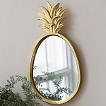 Зеркало овальной формы с золотистой рамкой и декоративной верхушкой в виде ананаса Pineapple Shine  варинант исполнения - 4 | Loft Concept в Москве
