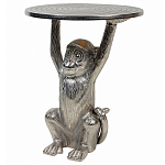 Столик с подстольем в виде обезьянки Bombay Nickel варинант исполнения - 1 | Loft Concept в Москве