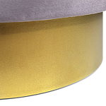 Пуф фиолетовый велюр на золотом металлическом основании Golden Belt варинант исполнения - 3 | Loft Concept в Москве