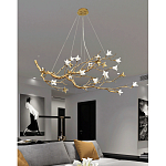 Люстра в виде золотой ветки с цветами Glass Flower Pendant Light варинант исполнения - 6 | Loft Concept в Москве