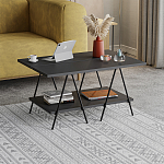 Стол журнальный с прямоугольной столешницей и полкой цвета антрацит ESSEL ANTHRACITE варинант исполнения - 2 | Loft Concept в Москве