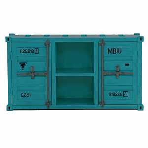 ТВ тумба Морской контейнер Loft TV container turquoise