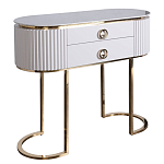 Консоль с белая овальная с мраморной столешницей Thoroughbass  варинант исполнения - 1 | Loft Concept в Москве