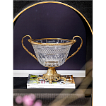 Чаша из прозрачного стекла с ручками и ободком из бронзы Eden Garden варинант исполнения - 2 | Loft Concept в Москве