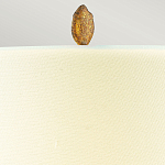 Настольная лампа с кремовым льняным цилиндрическим абажуром и ножкой в форме золотистой ветки Gilded Nola варинант исполнения - 2 | Loft Concept в Москве