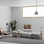 Стол журнальный бежево-серый из 3-х частей со столешницами в виде геометрических элементов MUND SIDE TABLE LIGHT MOCHA варинант исполнения - 2 | Loft Concept в Москве