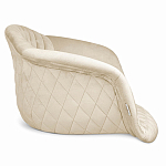 Барный стул со спинкой и подлокотниками на 4-х деревянных ножках Кремовый Велюр Ava Charm варинант исполнения - 3 | Loft Concept в Москве