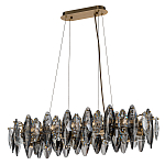 Люстра подвесная с овальными подвесками из стекла дымчатого цвета Harlow Crystal Round варинант исполнения - 1 | Loft Concept в Москве