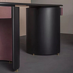 Дизайнерский письменный стол овальной формы с 2-мя выдвижными ящиками по бокам Parsec варинант исполнения - 2 | Loft Concept в Москве