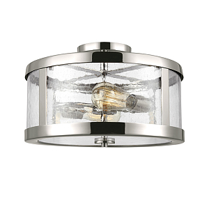 Потолочный светильник с цилиндрическим плафоном из прозрачного пузырькового стекла Feiss