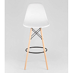 Пластиковый барный стул на ножках из массива бука Eames White варинант исполнения - 5 | Loft Concept в Москве