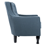 Кресло с мягкой обивкой из льна на 4-х ножках из массива березы Scarlett Armchair blue варинант исполнения - 1 | Loft Concept в Москве