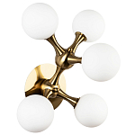 Бра с 5-ю плафонами из стеклянных шаров Pearls Suspension Brass Wall Lamp варинант исполнения - 1 | Loft Concept в Москве