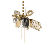 Люстра подвесная со стеклянными плафонами из дымчатого и золотистого с тремя вертикальными подвесками Gilded Mirage  варинант исполнения - 1 | Loft Concept в Москве