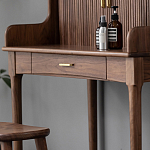 Туалетный стол деревянный с ящиком и зеркалом Moon Walnut Furniture варинант исполнения - 7 | Loft Concept в Москве