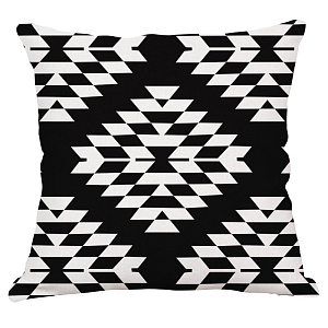 Декоративная подушка Black and White Pattern #3