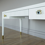 Письменный стол Elsa Dreams White Шпон дерево с двумя ящиками варинант исполнения - 4 | Loft Concept в Москве