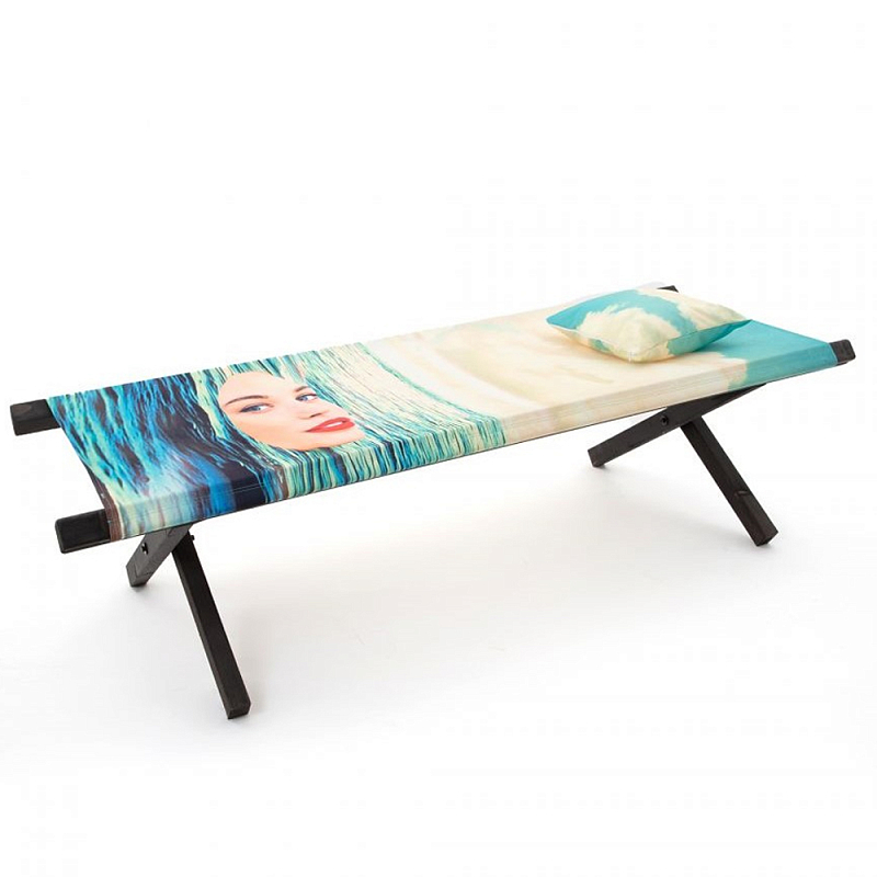 Шезлонг Seletti Poolbed Seagirl Черный Голубой в Москве | Loft Concept 