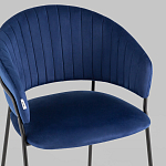 Стул в велюре синего цвета Horizon варинант исполнения - 7 | Loft Concept в Москве