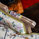 Кресло из натурального бука бежевое с изображением птиц и цветов Beige Green Chinoiserie Garden Armchair варинант исполнения - 4 | Loft Concept в Москве