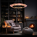 Люстра в форме кольца розовая Warm Pink Light варинант исполнения - 6 | Loft Concept в Москве