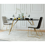 Обеденный стол на металлических ножках Ward Brass Dining Table варинант исполнения - 5 | Loft Concept в Москве