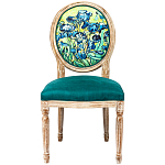 Стул из натурального бука зелёный с цветочным принтом Impressionism in Color варинант исполнения - 1 | Loft Concept в Москве