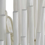 Люстра белая с несколькими ярусами деревянных палочек Bright Wooden Chandelier варинант исполнения - 10 | Loft Concept в Москве