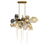 Люстра подвесная с 18-ю стеклянными плафонами с вертикальными подвесками Gilded Mirage  варинант исполнения - 2 | Loft Concept в Москве