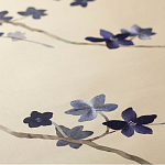 Обои ручная роспись Cherry Tree Original colourway on Stone Ochre dyed silk варинант исполнения - 2 | Loft Concept в Москве