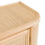 Длинный комод из ротанга с дверцами и ящиками Simone Rattan Chest of Drawers варинант исполнения - 6 | Loft Concept в Москве