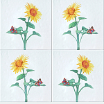 Плитка с узором Подсолнух варинант исполнения - 1 | Loft Concept в Москве