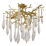 Люстра потолочная с прозрачными стеклянными подвесками в форме капель Droplet Chandelier варинант исполнения - 3 | Loft Concept в Москве