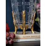 Ваза из прозрачного стекла с бронзовыми ножками и фигурками попугаев Eden Garden porcelain and bronze варинант исполнения - 4 | Loft Concept в Москве