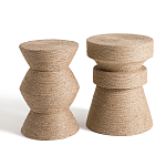 Приставной стол с отделкой из джута Juti D30 см варинант исполнения - 5 | Loft Concept в Москве