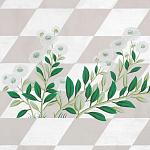 Обои ручная роспись Tiled Meadow Original colourway on Lilac Hint slub silk варинант исполнения - 2 | Loft Concept в Москве