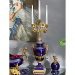 Подсвечник из темно-синего фарфора с бронзовыми элементами и цветами Eden Garden варинант исполнения - 4 | Loft Concept в Москве