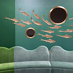 Обои с вышивкой ручной работы Deco Fish Original colourway варинант исполнения - 1 | Loft Concept в Москве