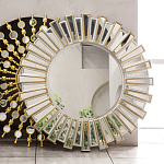 Зеркало круглое с лучами из зеркальных фацетов Silver Facet варинант исполнения - 2 | Loft Concept в Москве