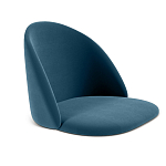 Барный стул со спинкой и металлической подставкой на 4-х деревянных ножках Синий Велюр Vendramin Chair варинант исполнения - 2 | Loft Concept в Москве