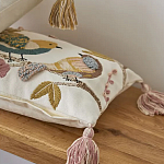 Чехол на подушку с кисточками и вышивкой птиц Ethnic mix Birds Rect варинант исполнения - 5 | Loft Concept в Москве