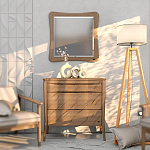 Зеркало квадратное c деревянной рамой из массива дуба Tasteful Furniture варинант исполнения - 2 | Loft Concept в Москве