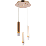 Подвесной светильник Metal Acrylic Tube Trio Gold Hanging Lamp варинант исполнения - 2 | Loft Concept в Москве