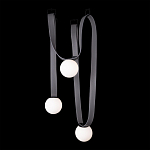 Подвесной светильник с серыми кожаными ремнями и белыми стеклянными плафонами в виде шаров Flos Wireline Lighting варинант исполнения - 4 | Loft Concept в Москве